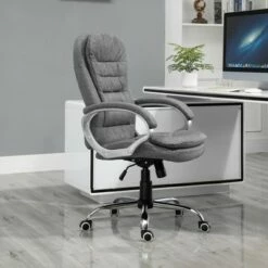 Vinsetto Adjustable Height Ergonomic High Back Home Office Chair with Armrests Grey -Office Chairs Sales Shop unnamed file 5289