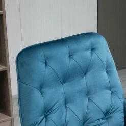 Vinsetto Modern Mid-Back Tufted Velvet Fabric Home Office Task Chair with Arms Swivel Adjustable - Blue -Office Chairs Sales Shop unnamed file 5334
