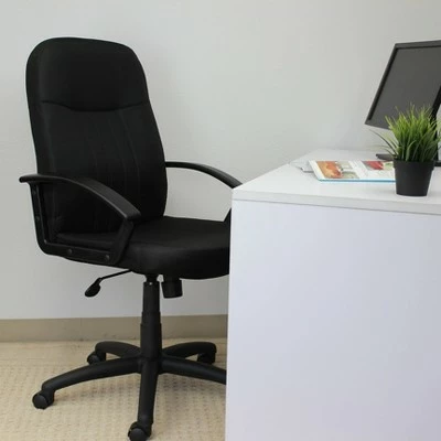 Mid Back Fabric Managers Chair Black - Boss Office Products 3 Mid Back Fabric Managers Chair Black - Boss Office Products