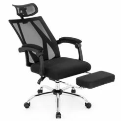Costway Mesh Office Chair Recliner Desk Chair Height Adjustable w/Footrest Black -Office Chairs Sales Shop unnamed file 5372