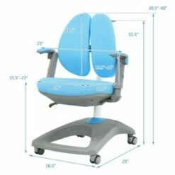 Costway Kids Desk Study Chair Adjustable Height Depth w/ Sit-Brake Casters