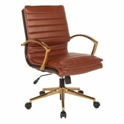 Mid Back Faux Leather Chair with Gold Finish - OSP Home Furnishings Navy 19 Mid Back Faux Leather Chair with Gold Finish - OSP Home Furnishings Navy -Office Chairs Sales Shop unnamed file 5393