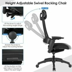 Costway Executive Office Chair Adjustable Task Chair w/Sliding Seat & 3D Armrest -Office Chairs Sales Shop unnamed file 5397