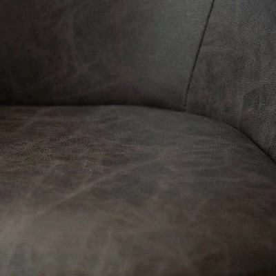 Modern Curved Back Barrel Office Chair - WOVENBYRD Light Brown Faux Leather 15 Modern Curved Back Barrel Office Chair - WOVENBYRD Light Brown Faux Leather - Image 13