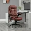 Vinsetto Ergonomic Vibrating Massage Office Chair High Back Executive Heated Chair with 6 Point Vibration Reclining Backrest Padded Armrest - Red