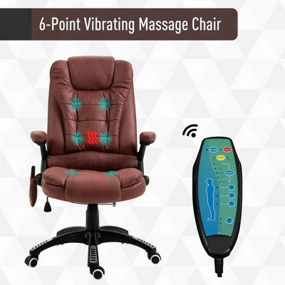 Vinsetto Ergonomic Vibrating Massage Office Chair High Back Executive Heated Chair with 6 Point Vibration Reclining Backrest Padded Armrest - Red 4 Vinsetto Ergonomic Vibrating Massage Office Chair High Back Executive Heated Chair with 6 Point Vibration Reclining Backrest Padded Armrest - Red - Image 2