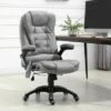 Vinsetto Ergonomic Vibrating Massage Office Chair High Back Executive Heated Chair with 6 Point Vibration Reclining Backrest Padded Armrest - Grey