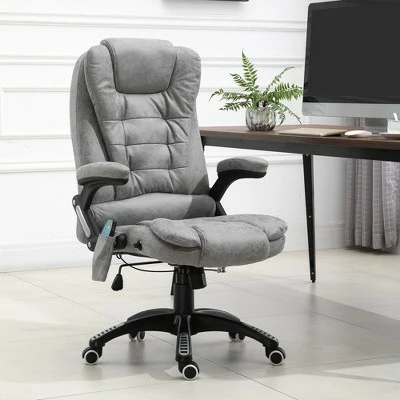 Vinsetto Ergonomic Vibrating Massage Office Chair High Back Executive Heated Chair with 6 Point Vibration Reclining Backrest Padded Armrest - Grey 3 Vinsetto Ergonomic Vibrating Massage Office Chair High Back Executive Heated Chair with 6 Point Vibration Reclining Backrest Padded Armrest - Grey