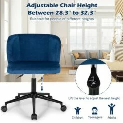 Costway Velvet Home Office Leisure Vanity Chair Armless Adjustable Swivel PinkBlue 17 Costway Velvet Home Office Leisure Vanity Chair Armless Adjustable Swivel PinkBlue -Office Chairs Sales Shop unnamed file 5583