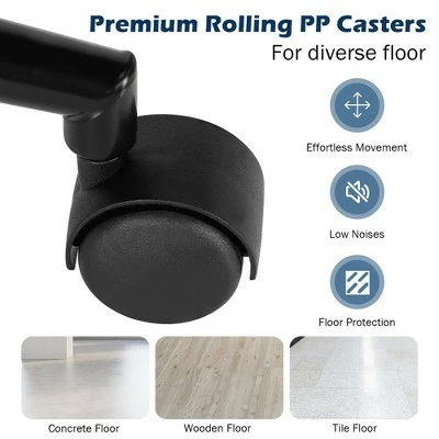 Costway Velvet Home Office Leisure Vanity Chair Armless Adjustable Swivel PinkBlue 10 Costway Velvet Home Office Leisure Vanity Chair Armless Adjustable Swivel PinkBlue - Image 8