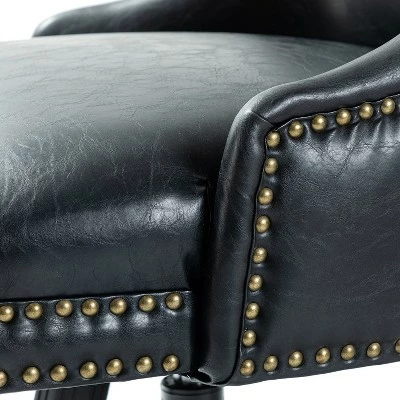 Xavier Faux Leather Office Task Chair with Nailhead | Karat Home 9 Xavier Faux Leather Office Task Chair with Nailhead | Karat Home - Image 7