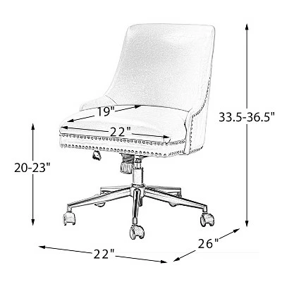 Xavier Faux Leather Office Task Chair with Nailhead | Karat Home 11 Xavier Faux Leather Office Task Chair with Nailhead | Karat Home - Image 9