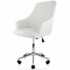 Elama Adjustable Faux Leather Rolling Office Chair in White with Chrome Finish -Office Chairs Sales Shop unnamed file 5603