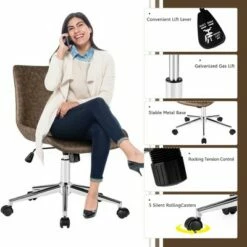 Costway Mid Back Office Chair Armless Adjustable PU Leather Task Swivel Chair 18 Costway Mid Back Office Chair Armless Adjustable PU Leather Task Swivel Chair -Office Chairs Sales Shop unnamed file 5691