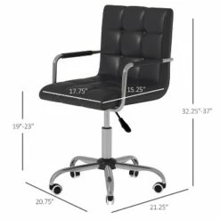 HomCom Modern Computer Desk Office Chair with Upholste PU Leather Adjustable Heights Swivel 360 Wheels -Office Chairs Sales Shop unnamed file 5752