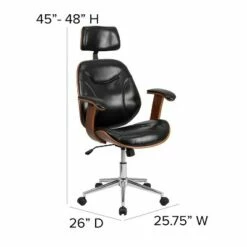 Flash Furniture High Back Black LeatherSoft Executive Ergonomic Wood Swivel Office Chair with Arms -Office Chairs Sales Shop unnamed file 5786