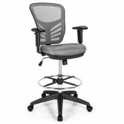 Costway Mesh Drafting Chair Office Chair w/Adjustable Armrests & Foot-Ring Grey 23 Costway Mesh Drafting Chair Office Chair w/Adjustable Armrests & Foot-Ring Grey -Office Chairs Sales Shop unnamed file 5814