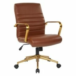 Baldwin Mid Back Faux Leather Chair - OSP Home Furnishings Saddle -Office Chairs Sales Shop unnamed file 5828