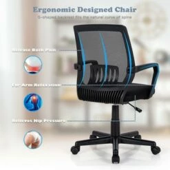 Costway Mid-Back Mesh Chair Height Adjustable Executive Chair w/ Lumbar Support -Office Chairs Sales Shop unnamed file 5844