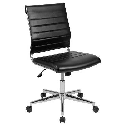 Merrick Lane Ergonomic Swivel Office Chair Ribbed Back and Seat Mid-Back Armless Computer Desk Chair with Metal Base 8 Merrick Lane Ergonomic Swivel Office Chair Ribbed Back and Seat Mid-Back Armless Computer Desk Chair with Metal Base - Image 6