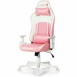 Costway Gaming Chair Racing Style Adjustable Swivel Computer Office Chair Pink -Office Chairs Sales Shop unnamed file 5918