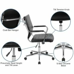 Emma and Oliver Mid-Back LeatherSoft Ribbed Executive Swivel Office Chair - Desk Chair 19 Emma and Oliver Mid-Back LeatherSoft Ribbed Executive Swivel Office Chair - Desk Chair -Office Chairs Sales Shop unnamed file 5922