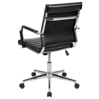 Emma and Oliver Mid-Back LeatherSoft Ribbed Executive Swivel Office Chair - Desk Chair 12 Emma and Oliver Mid-Back LeatherSoft Ribbed Executive Swivel Office Chair - Desk Chair - Image 10