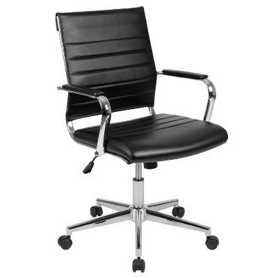 Emma and Oliver Mid-Back LeatherSoft Ribbed Executive Swivel Office Chair - Desk Chair 15 Emma and Oliver Mid-Back LeatherSoft Ribbed Executive Swivel Office Chair - Desk Chair - Image 13