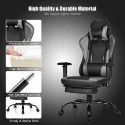 Costway Gaming Chair Racing High Back Office Chair w/ Footrest Black 15 Costway Gaming Chair Racing High Back Office Chair w/ Footrest Black -Office Chairs Sales Shop unnamed file 5937