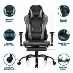 Costway Gaming Chair Racing High Back Office Chair w/ Footrest Black 17 Costway Gaming Chair Racing High Back Office Chair w/ Footrest Black -Office Chairs Sales Shop unnamed file 5939