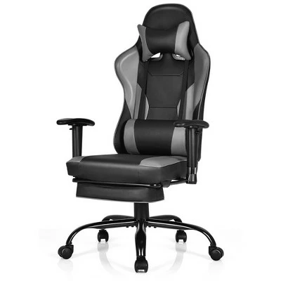 Costway Gaming Chair Racing High Back Office Chair w/ Footrest Black 11 Costway Gaming Chair Racing High Back Office Chair w/ Footrest Black - Image 9