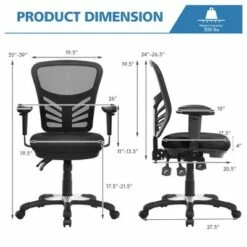 Costway Mesh Office Chair 3-Paddle Computer Desk Chair w/ Adjustable Seat Grey -Office Chairs Sales Shop unnamed file 5943