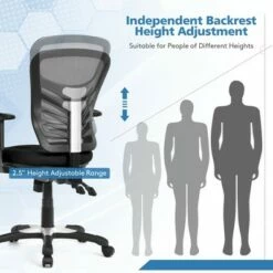 Costway Mesh Office Chair 3-Paddle Computer Desk Chair w/ Adjustable Seat Grey -Office Chairs Sales Shop unnamed file 5946