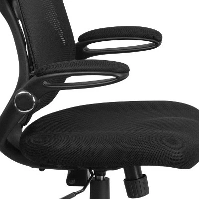 Flash Furniture High Back Black Mesh Executive Swivel Ergonomic Office Chair with Adjustable Lumbar, 2-Paddle Control and Flip-Up Arms 5 Flash Furniture High Back Black Mesh Executive Swivel Ergonomic Office Chair with Adjustable Lumbar, 2-Paddle Control and Flip-Up Arms - Image 3