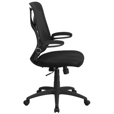 Flash Furniture High Back Black Mesh Executive Swivel Ergonomic Office Chair with Adjustable Lumbar, 2-Paddle Control and Flip-Up Arms 7 Flash Furniture High Back Black Mesh Executive Swivel Ergonomic Office Chair with Adjustable Lumbar, 2-Paddle Control and Flip-Up Arms - Image 5