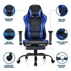 Costway Gaming Chair Racing High Back Office Chair w/ Footrest Blue 17 Costway Gaming Chair Racing High Back Office Chair w/ Footrest Blue -Office Chairs Sales Shop unnamed file 5997