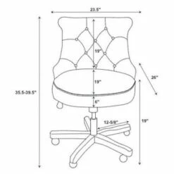 Sinclair Office Chair - Linon Dark Blue