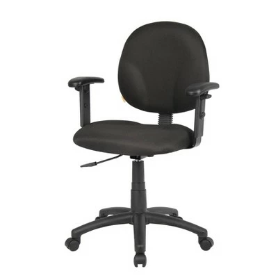 Diamond Task Chair with Adjustable Arms - Boss Office Products Black 3 Diamond Task Chair with Adjustable Arms - Boss Office Products Black