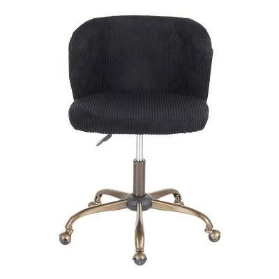 Fran Contemporary Task Chair - LumiSource Blue Velvet 6 Fran Contemporary Task Chair - LumiSource Blue Velvet - Image 4