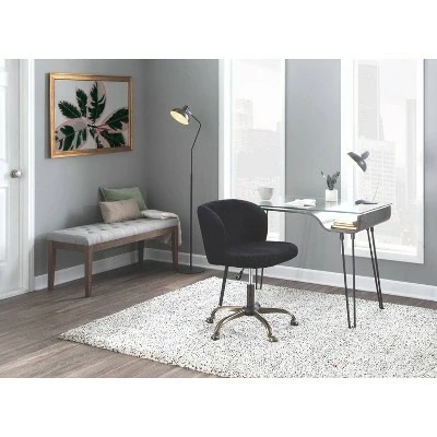 Fran Contemporary Task Chair - LumiSource Blue Velvet 9 Fran Contemporary Task Chair - LumiSource Blue Velvet - Image 7