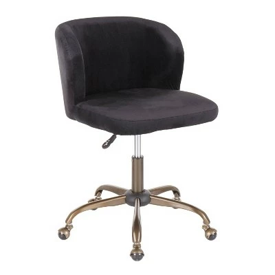 Fran Contemporary Task Chair - LumiSource Blue Velvet 11 Fran Contemporary Task Chair - LumiSource Blue Velvet - Image 9