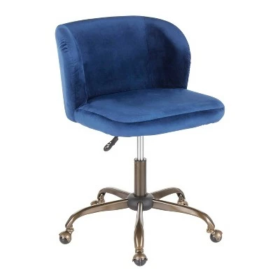 Fran Contemporary Task Chair - LumiSource Blue Velvet 12 Fran Contemporary Task Chair - LumiSource Blue Velvet - Image 10