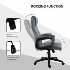 Vinsetto Ergonomic Linen Fabric Office Chair Adjustable Height Rocker Home Desk Chair -Office Chairs Sales Shop unnamed file 6093