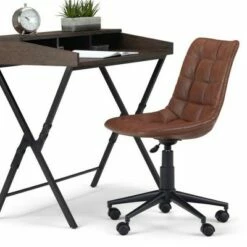 Costner Swivel Office Chair - WyndenHall Distressed Cognac
