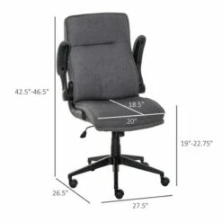 Vinsetto Ergonomic Office Chair Swivel High Back Computer Desk Chair with Flip-Up Armrest Comfy Thick Padded Cushions Wheels Grey -Office Chairs Sales Shop unnamed file 6130