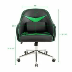 Costway Office Chair Task Desk Swivel Adjustable Height w/ Massage Lumbar Support BlueGreen