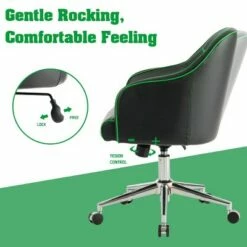 Costway Office Chair Task Desk Swivel Adjustable Height w/ Massage Lumbar Support BlueGreen -Office Chairs Sales Shop unnamed file 6140
