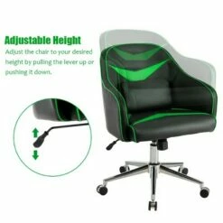 Costway Office Chair Task Desk Swivel Adjustable Height w/ Massage Lumbar Support BlueGreen -Office Chairs Sales Shop unnamed file 6141