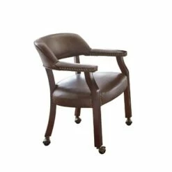 Steve Silver Co. Tournament Captains Chair with Casters Brown - Steve Silver