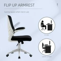 Vinsetto Mesh Home Office Chair Swivel Task Desk Chair with Lumbar Back Support FlipUp Arm Adjustable Height -Office Chairs Sales Shop unnamed file 6156